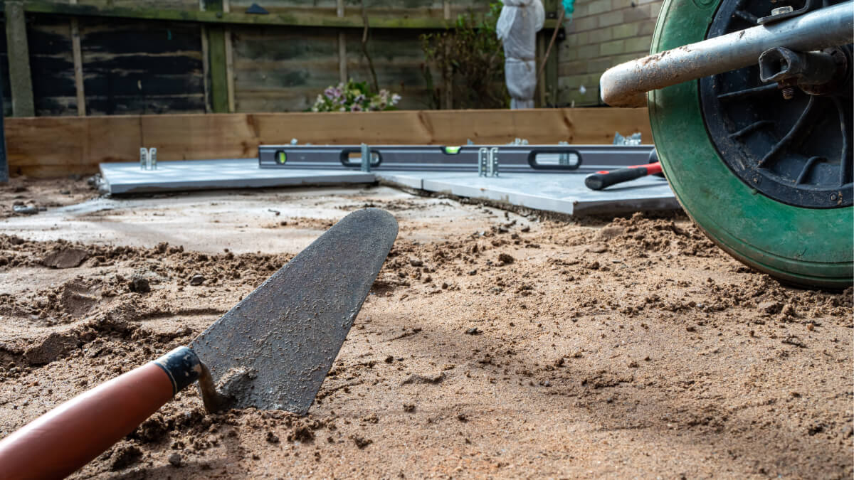 Trowel on floor