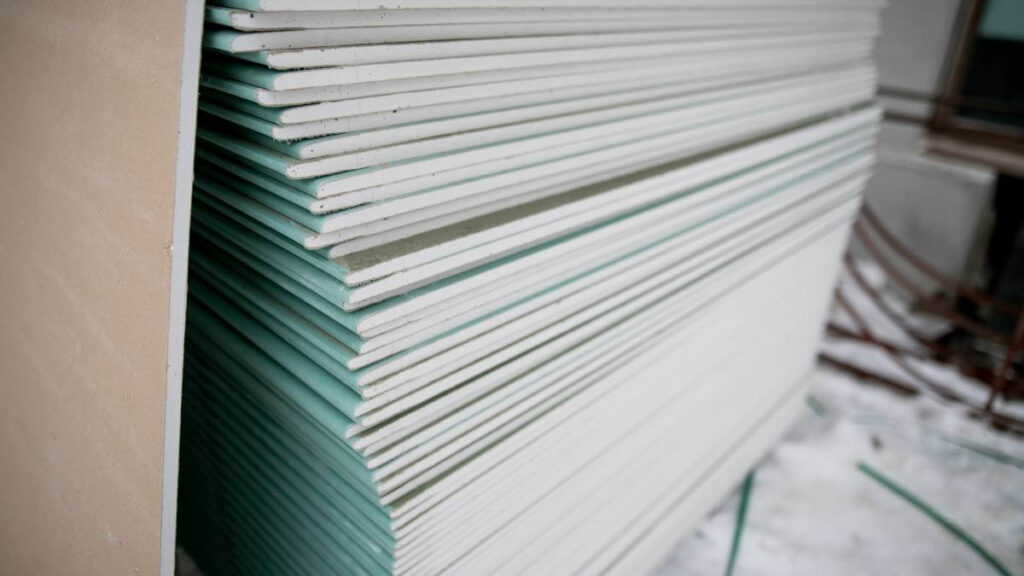 stack of gypsum board